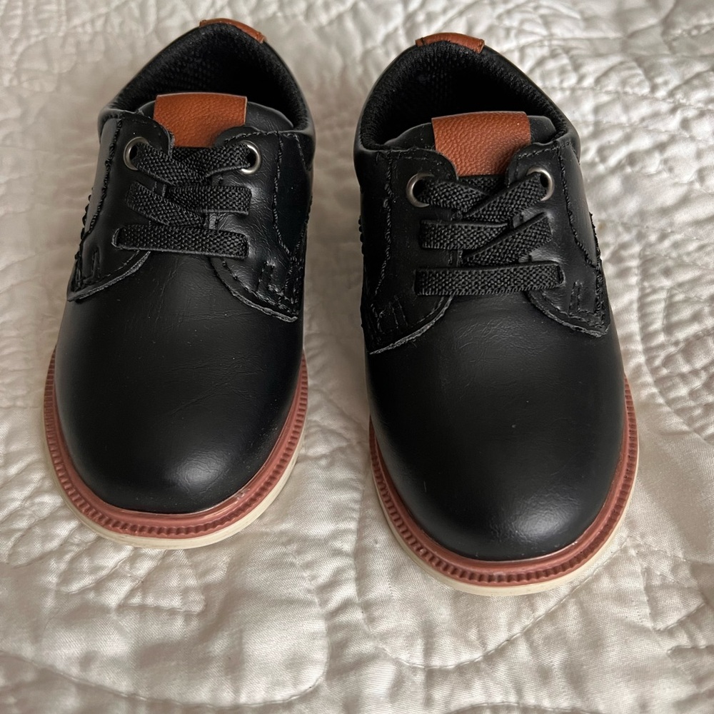 Max & Jake Lil Oscar Black and Brown Dress Shoes Size 5 Baby /Toddler